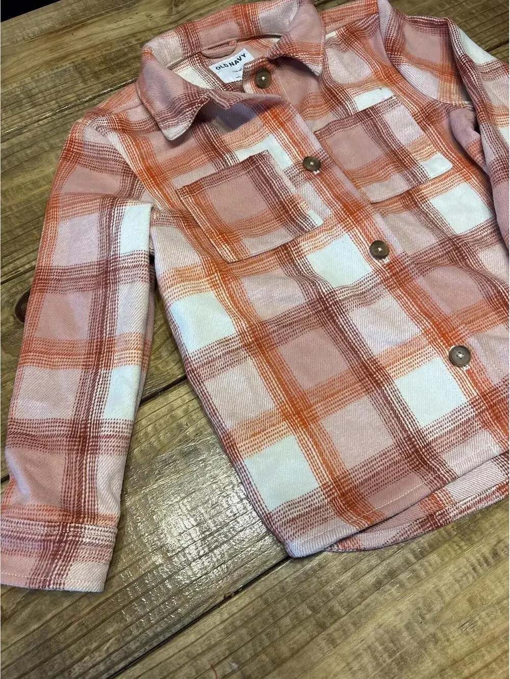 Old Navy GIrls Kids' Plaid Button-Up Shirt Jacket Size 10 12 Girls